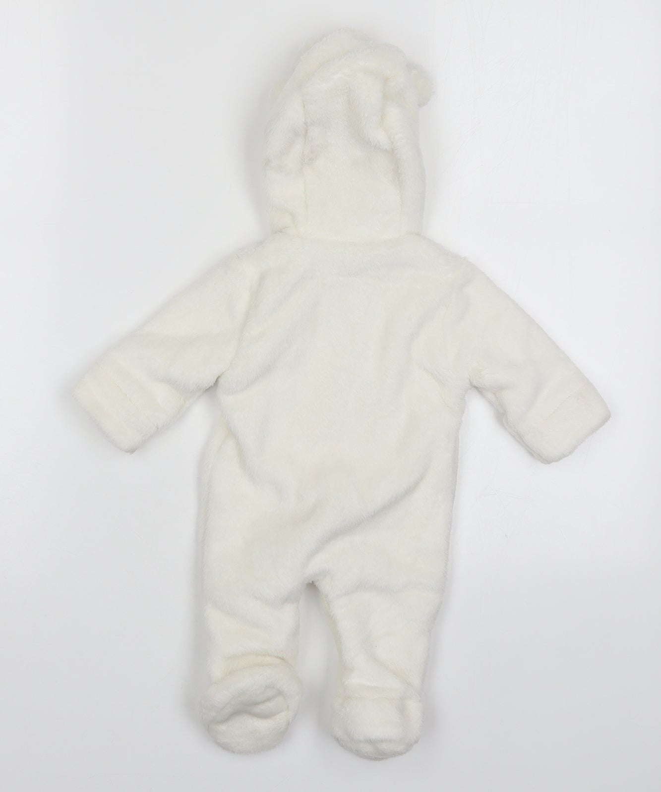 Fred & Flo Baby White Solid Polyester Cami One Piece Size Newborn  Zip