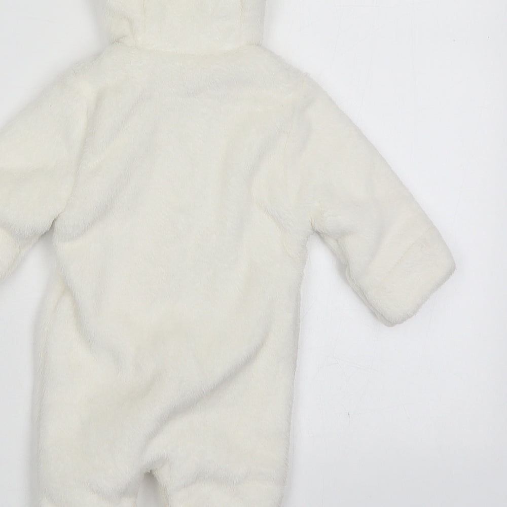 Fred & Flo Baby White Solid Polyester Cami One Piece Size Newborn  Zip
