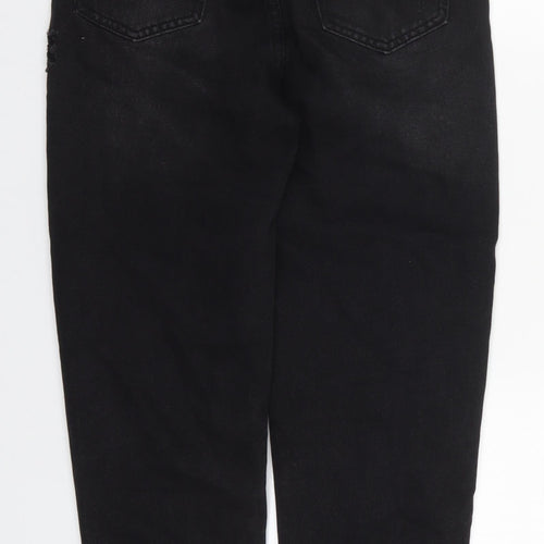 SheIn Womens Black  Cotton Mom Jeans Size S L26.5 in Regular Button