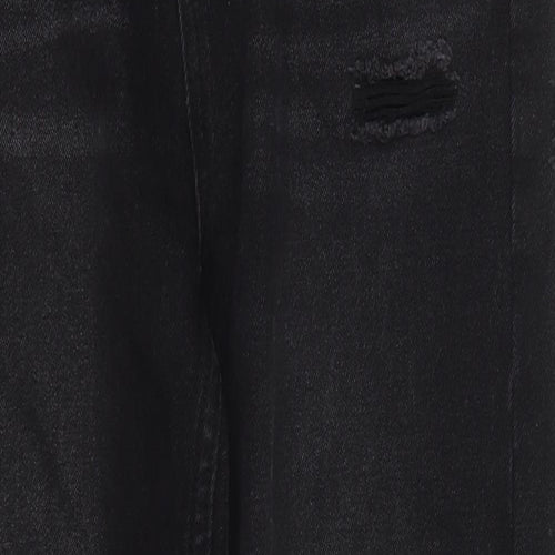 SheIn Womens Black  Cotton Mom Jeans Size S L26.5 in Regular Button