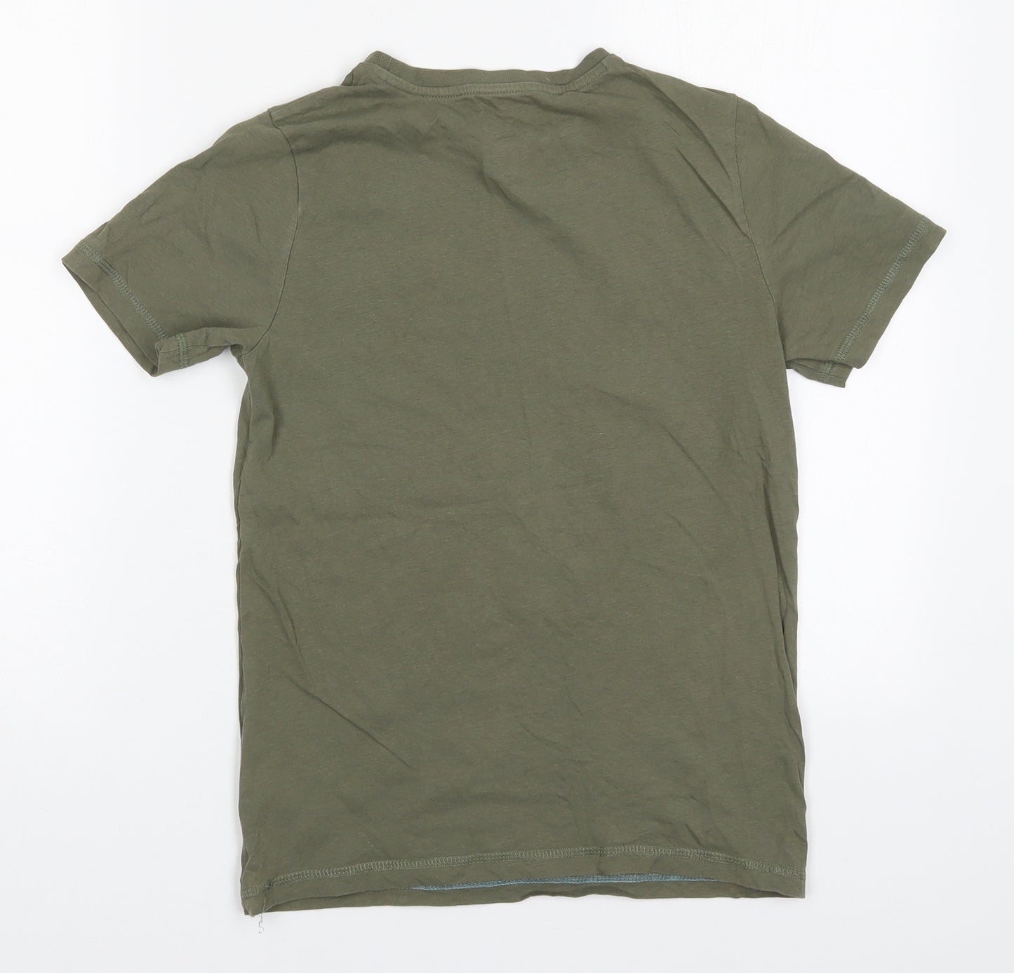 F&F Boys Green  Cotton Basic Button-Up Size 9-10 Years Crew Neck Pullover - Snake