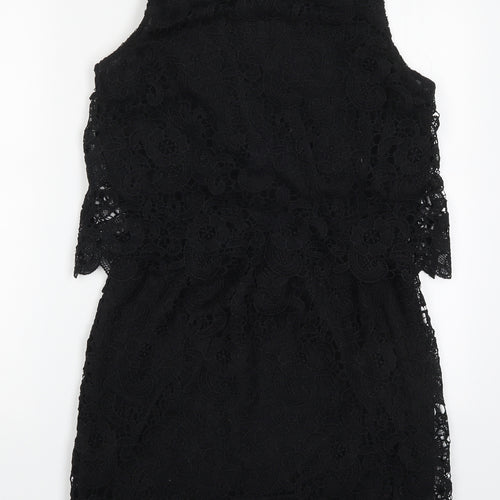 Rebellion Womens Black  Polyester Mini  Size L  Round Neck Zip