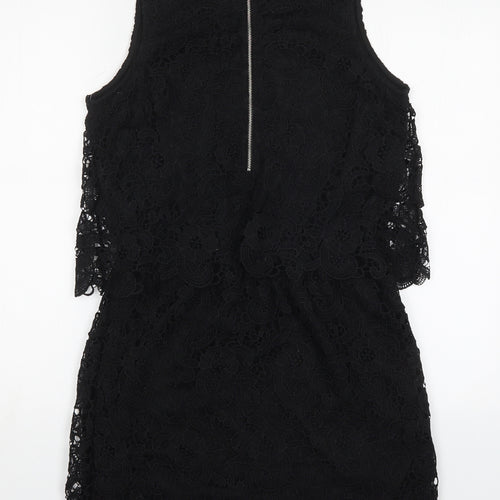 Rebellion Womens Black  Polyester Mini  Size L  Round Neck Zip