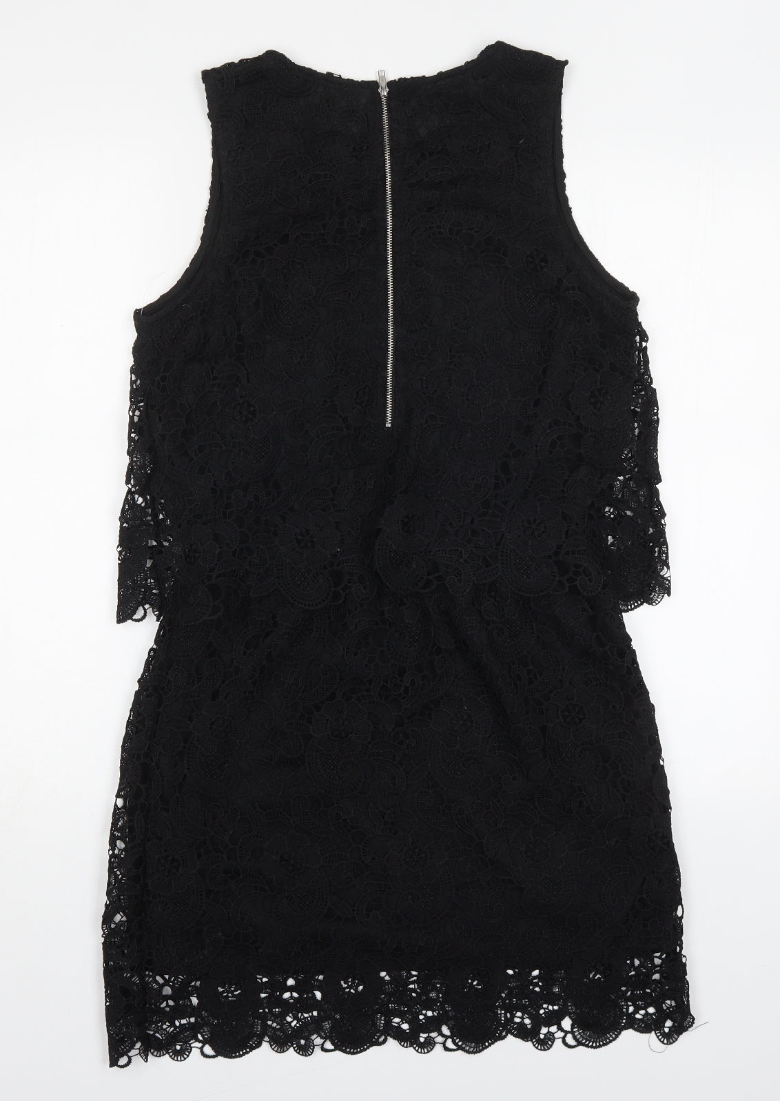 Rebellion Womens Black  Polyester Mini  Size L  Round Neck Zip
