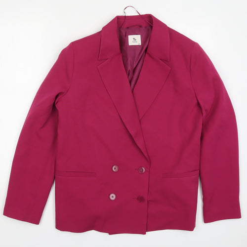 TU Womens Pink  Polyester Jacket Suit Jacket Size 14