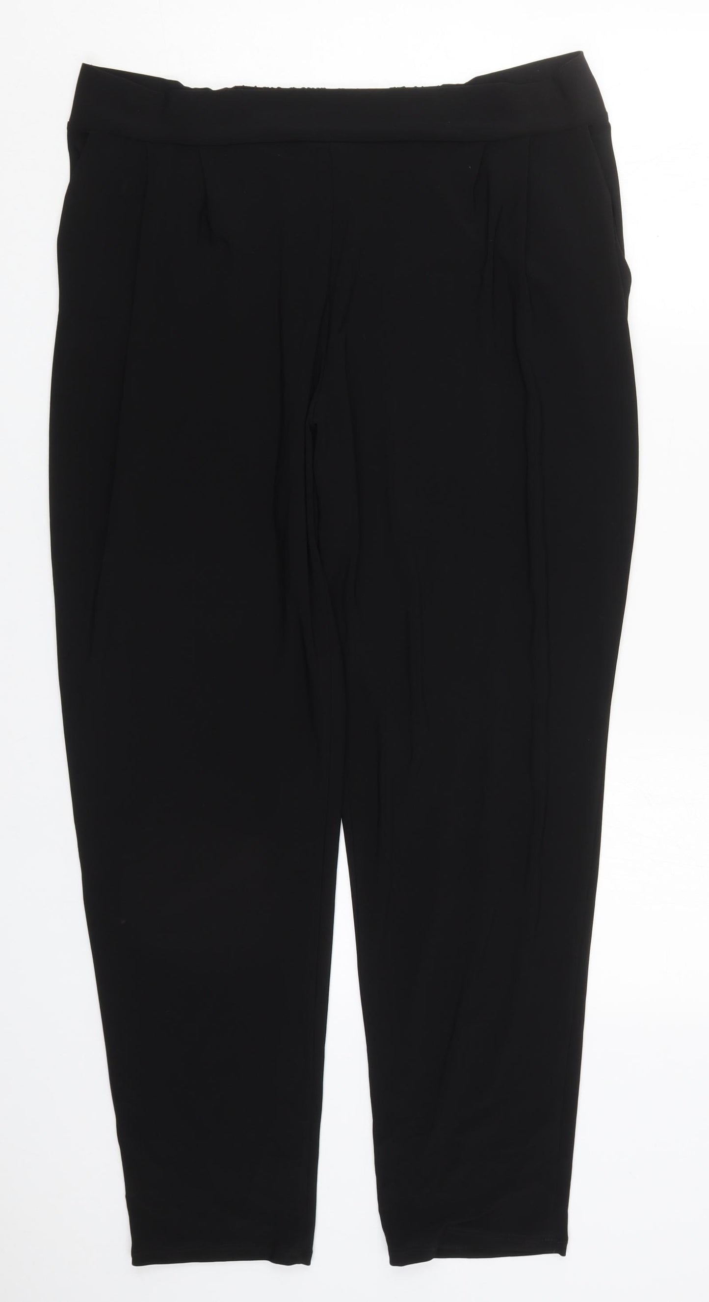 Wallis Womens Black  Polyester Trousers  Size 18 L28 in Regular