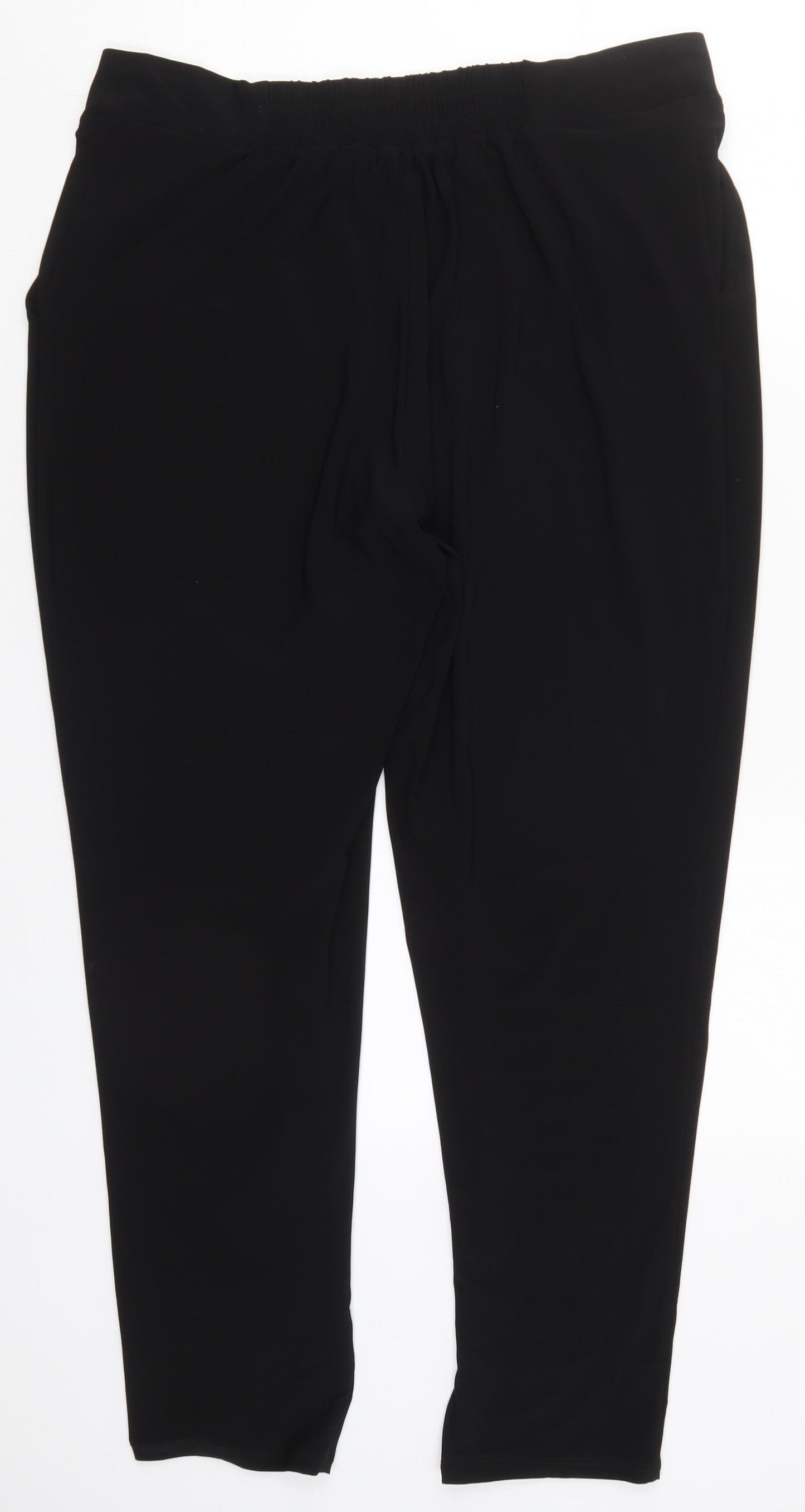 Wallis Womens Black  Polyester Trousers  Size 18 L28 in Regular