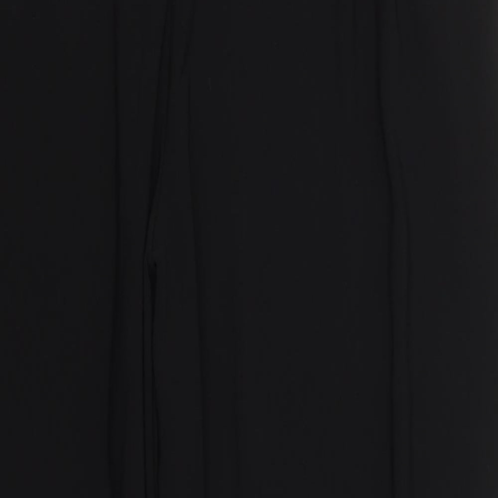 Wallis Womens Black  Polyester Trousers  Size 18 L28 in Regular