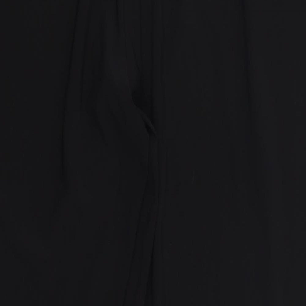 Wallis Womens Black  Polyester Trousers  Size 18 L28 in Regular