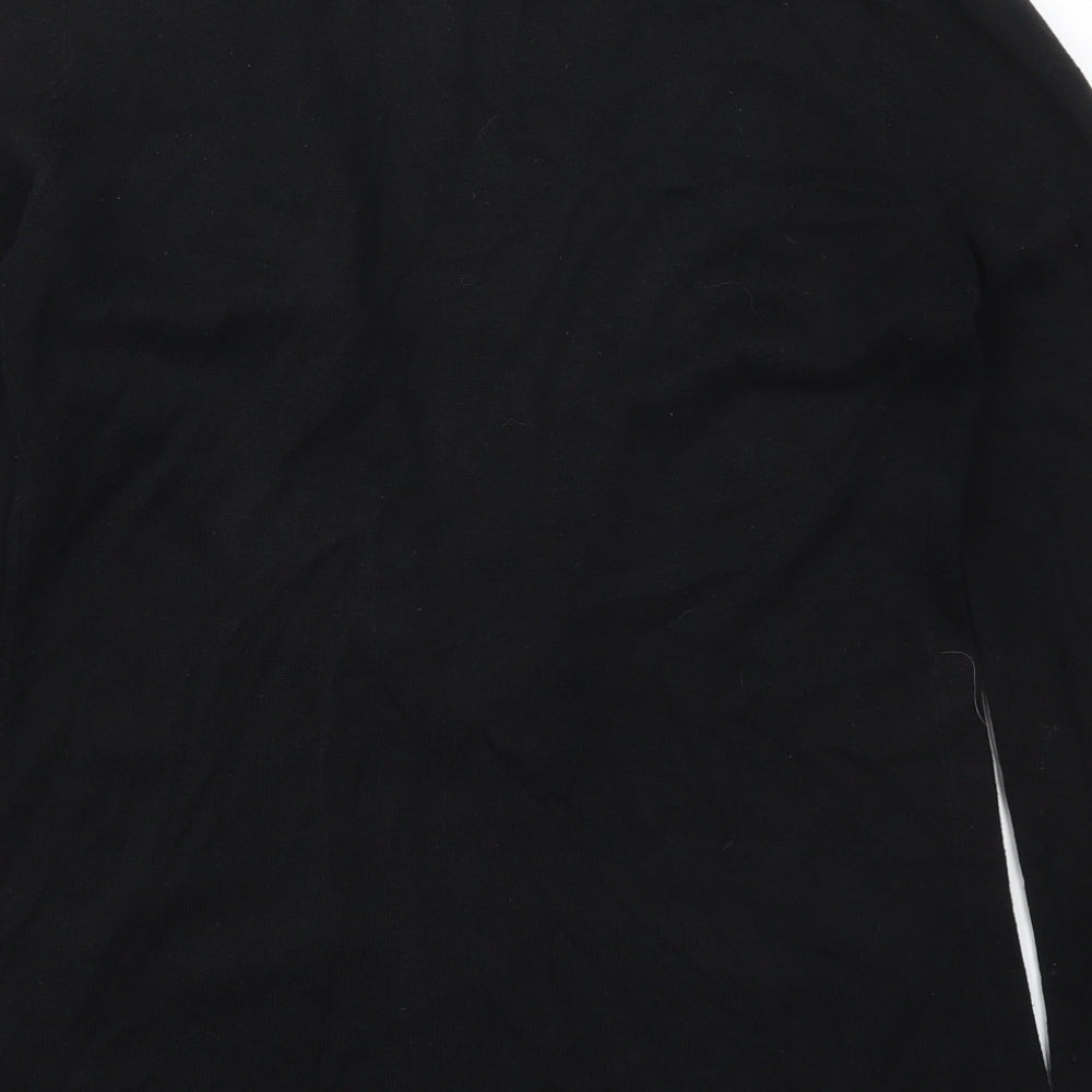 Henbury Womens Black V-Neck  Cotton Cardigan Jumper Size M