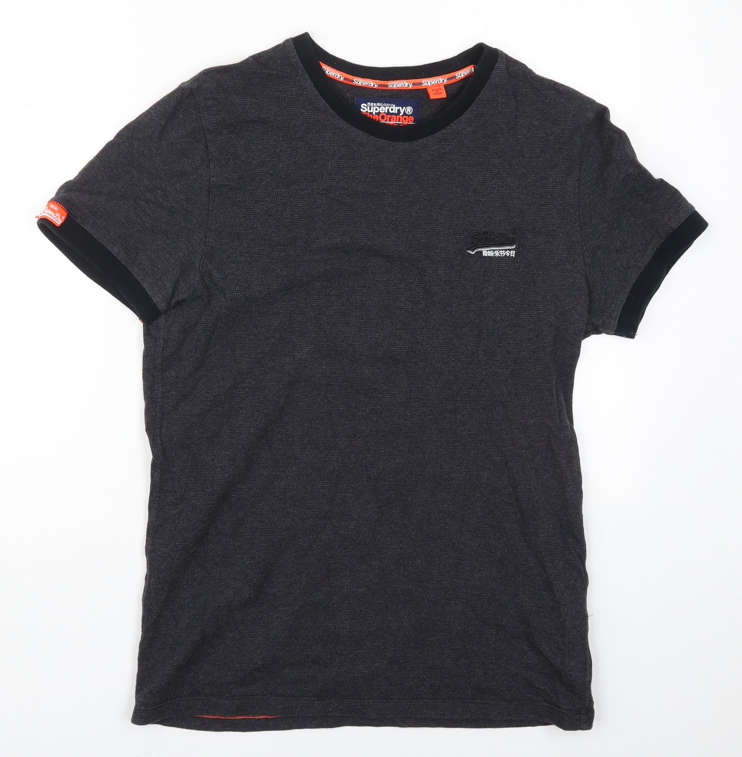 Superdry Mens Grey  Cotton  T-Shirt Size L Crew Neck