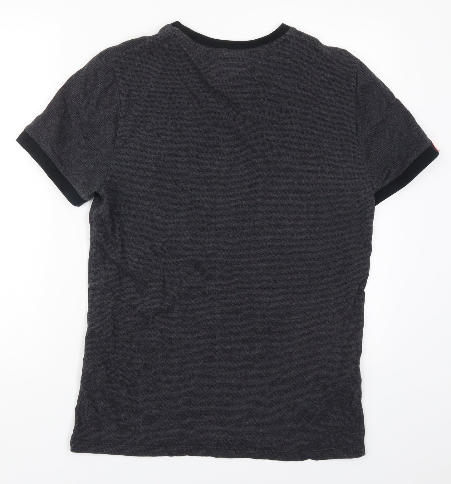 Superdry Mens Grey  Cotton  T-Shirt Size L Crew Neck