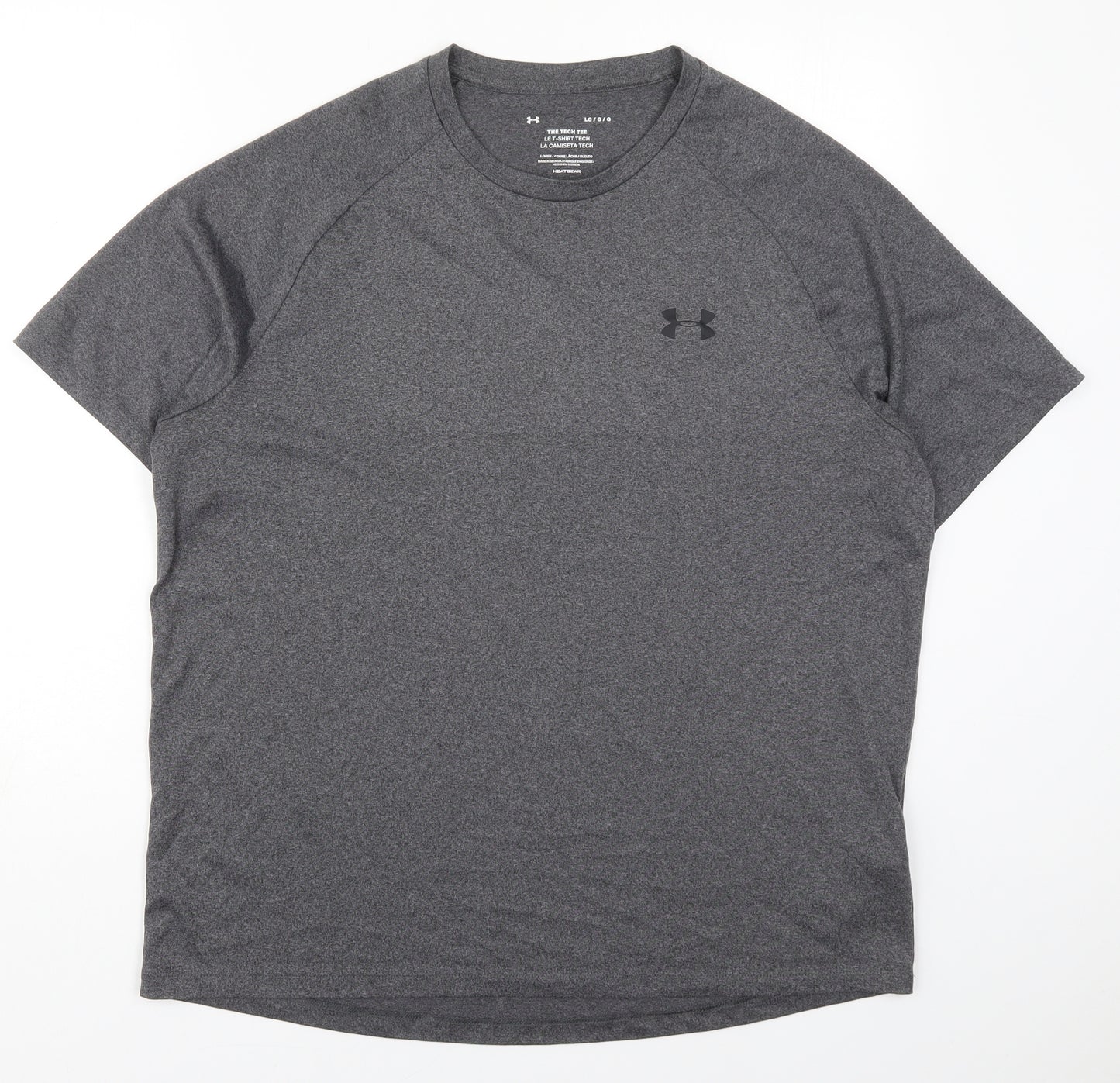 Under armour Mens Grey  Polyester  T-Shirt Size L Round Neck