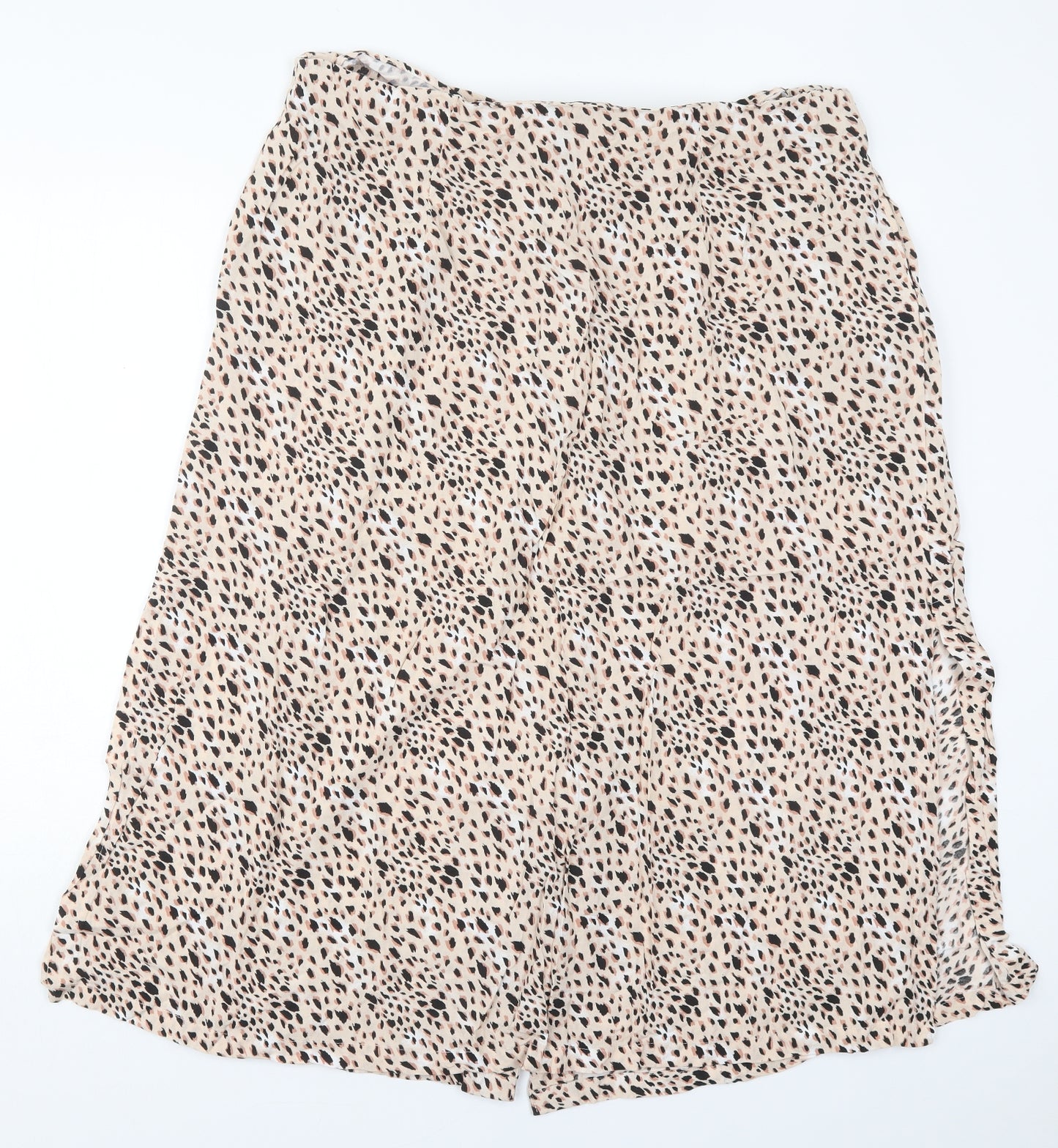 ASOS Womens Pink Animal Print Viscose A-Line Skirt Size 20   Button