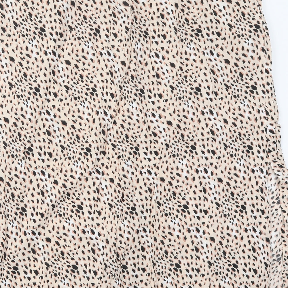 ASOS Womens Pink Animal Print Viscose A-Line Skirt Size 20   Button