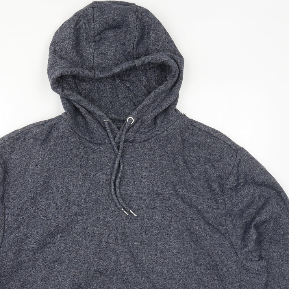 George Mens Blue  Cotton Pullover Hoodie Size XL