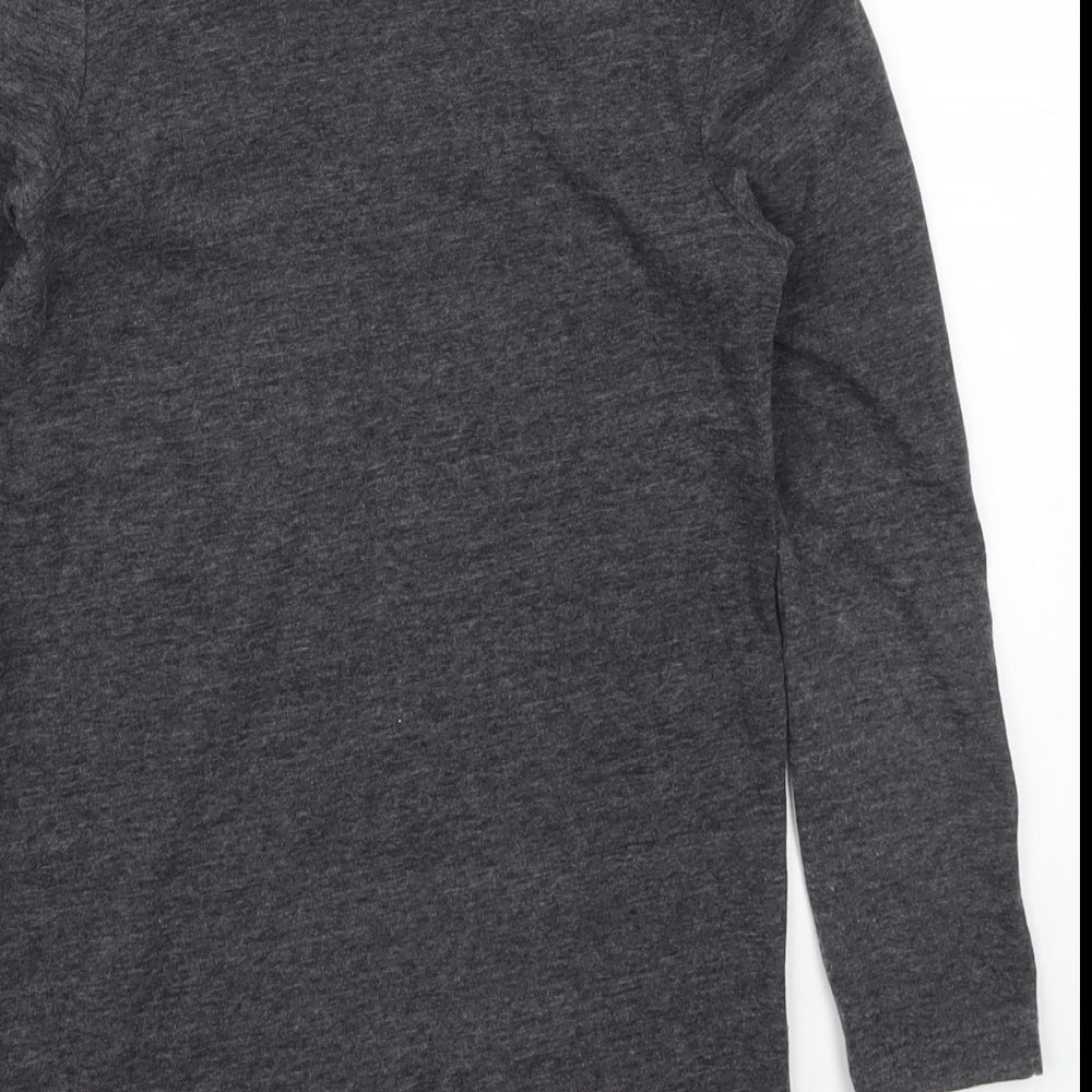 NEXT Girls Grey  Polyester T-Shirt Dress  Size 7 Years  Roll Neck Pullover