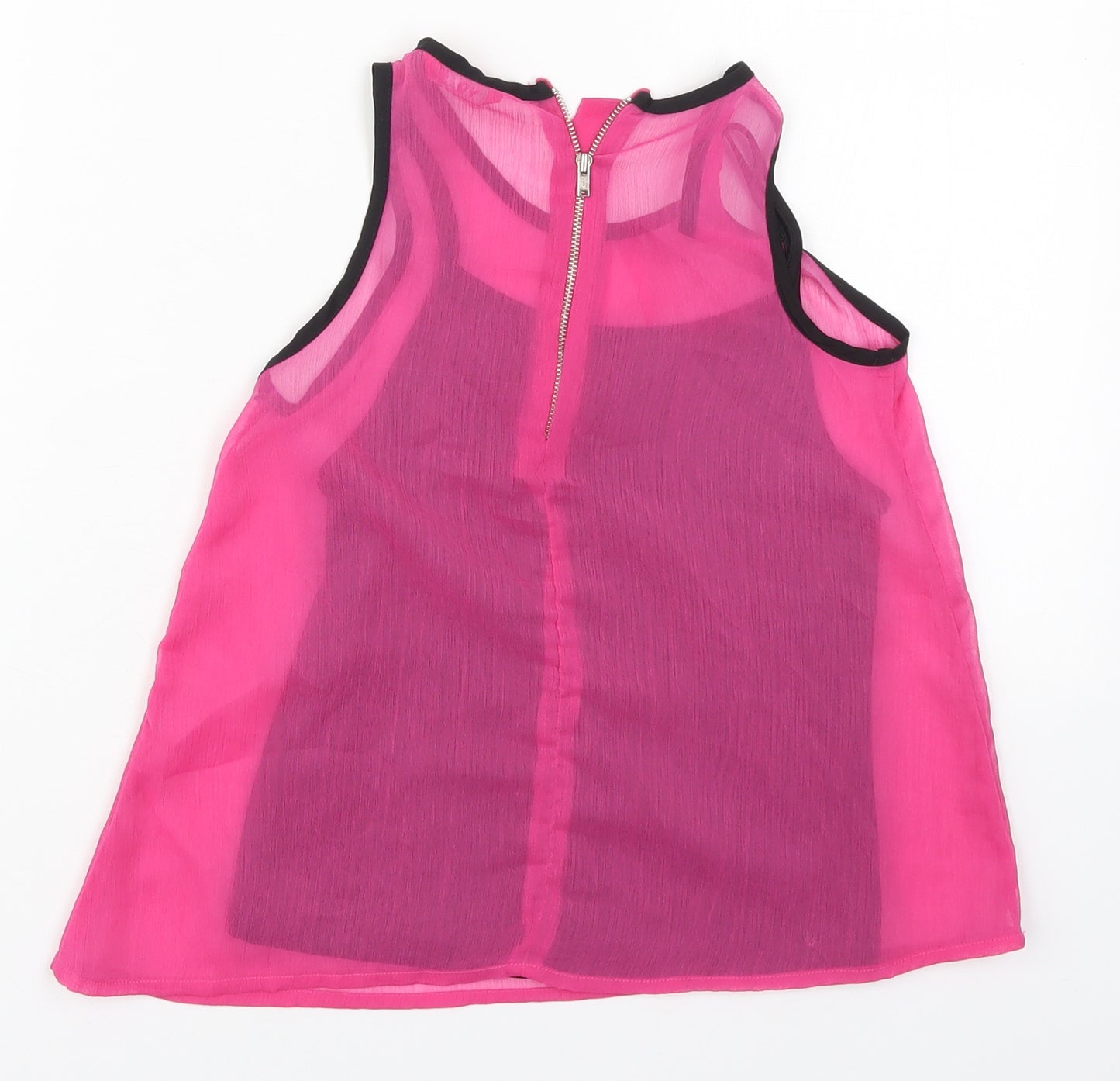 Young Dimension Girls Pink  Polyester Basic Tank Size 8-9 Years Round Neck Zip