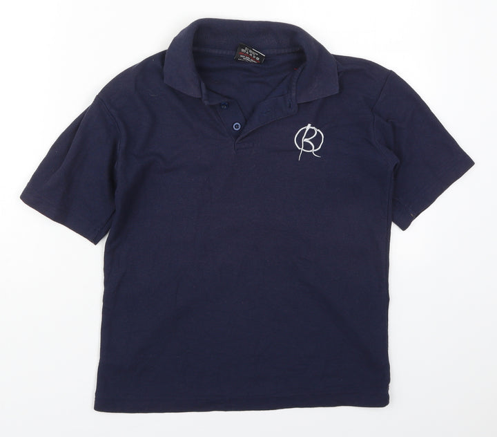 Zeco Boys Blue Polyester Basic Polo Size 11 Years Collared Pullover