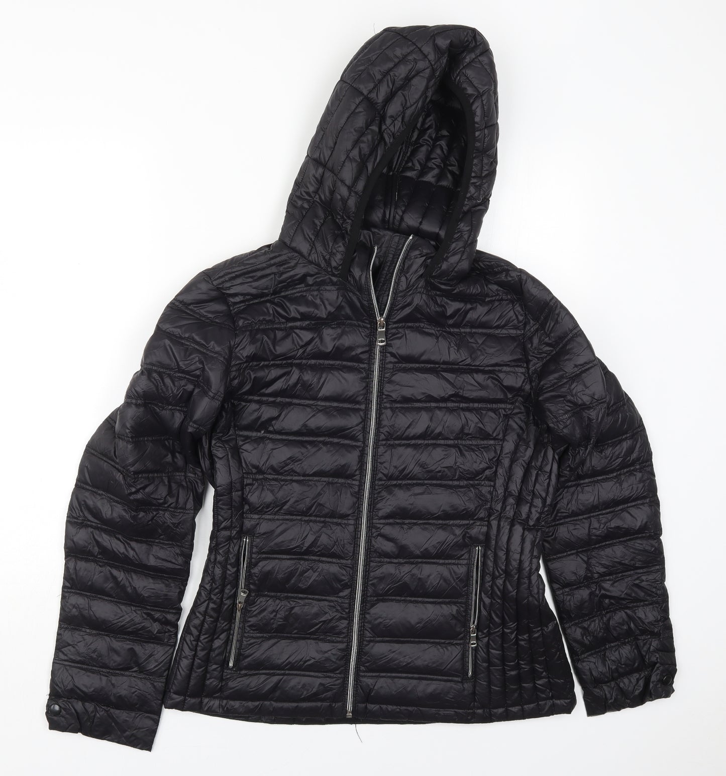 Calvin Klein Womens Black   Quilted Coat Size M  Zip