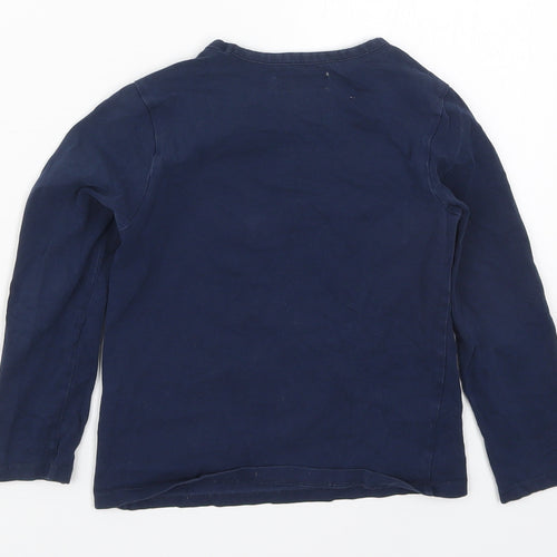 Boboli Girls Blue  Cotton Basic T-Shirt Size 4 Years Round Neck Pullover - Umberellas