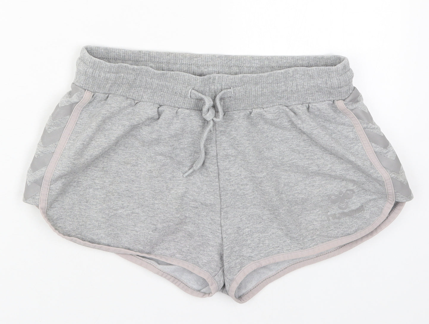 Hummel Womens Grey  Cotton Sweat Shorts Size M  Regular Drawstring