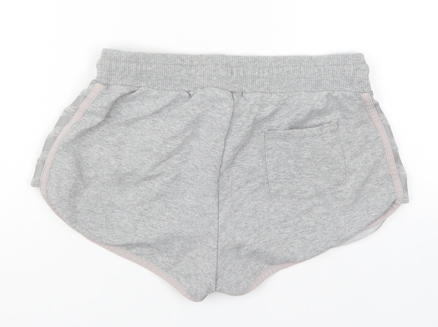 Hummel Womens Grey  Cotton Sweat Shorts Size M  Regular Drawstring