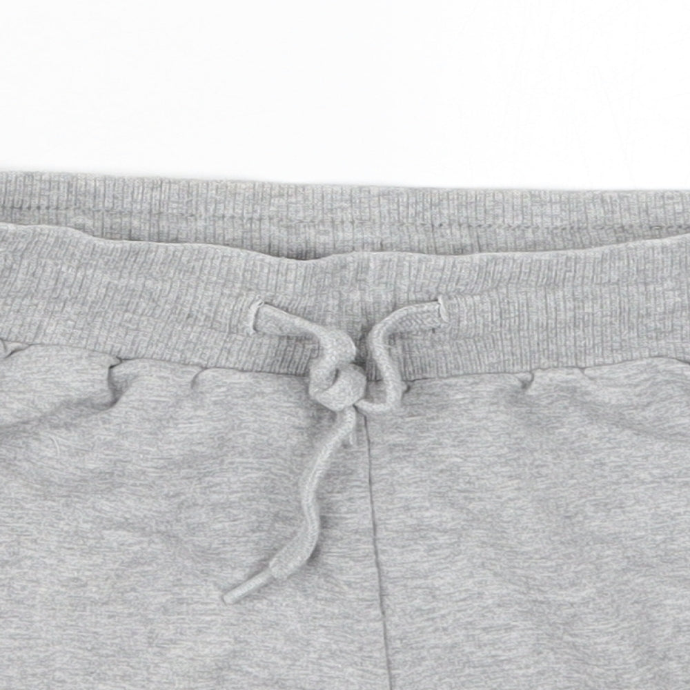 Hummel Womens Grey  Cotton Sweat Shorts Size M  Regular Drawstring