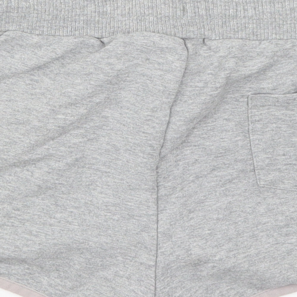 Hummel Womens Grey  Cotton Sweat Shorts Size M  Regular Drawstring
