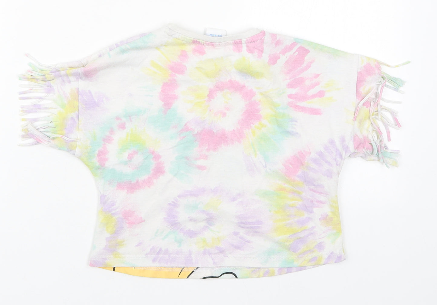 Tesco Girls Multicoloured  Cotton Basic T-Shirt Size 5-6 Years Crew Neck Pullover - Minnie Mouse
