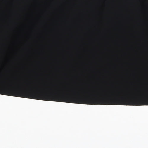 Missguided Womens Black  Polyester Cropped Blouse Size 8 Round Neck