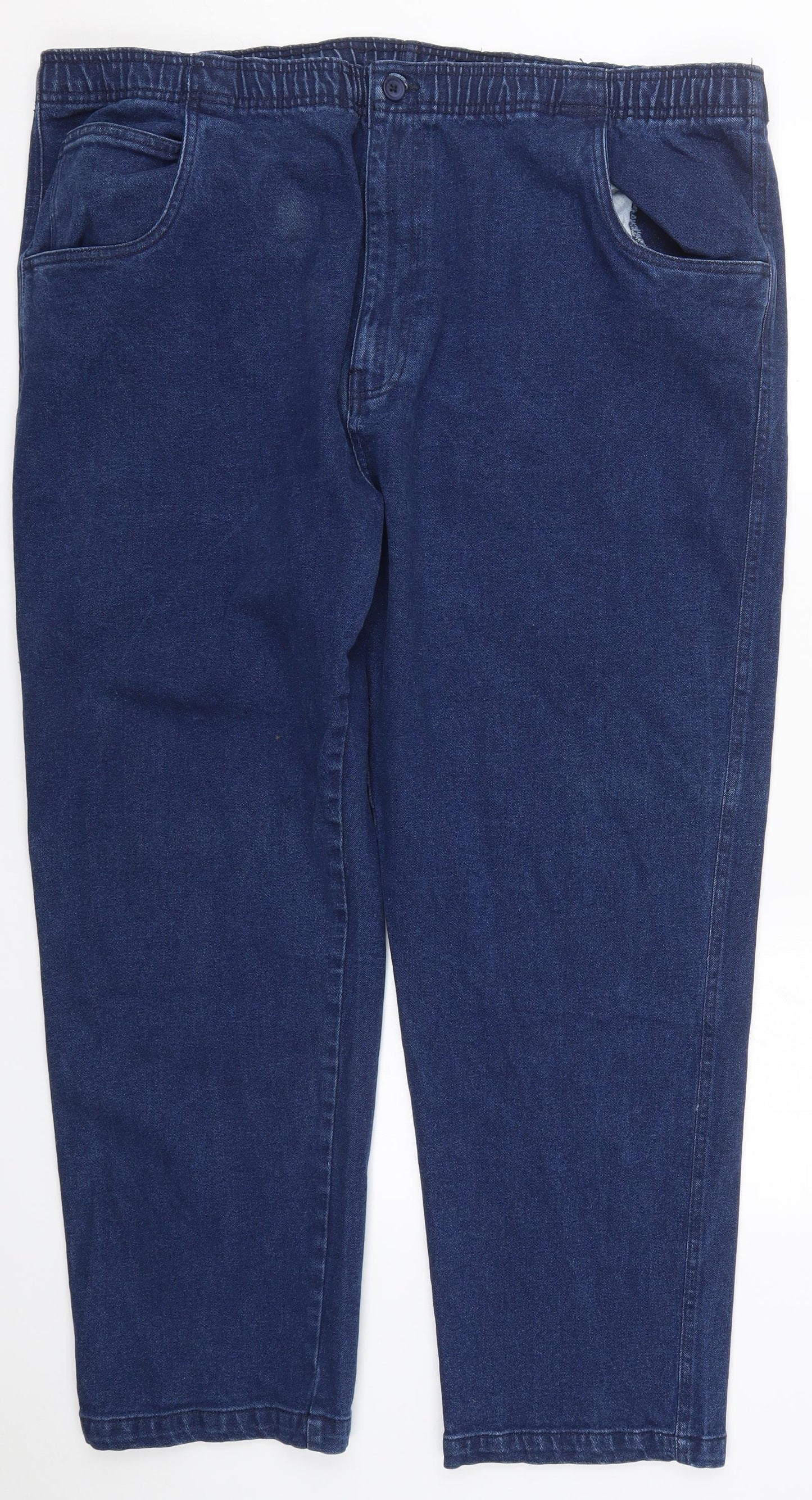 Preworn Mens Blue  Cotton Straight Jeans Size 44 L29 in Regular Button