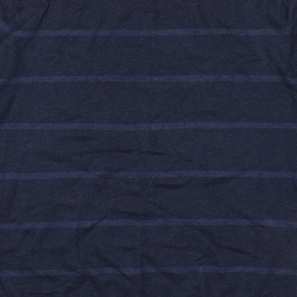 LC Waikiki Mens Blue Round Neck Striped Cotton Pullover Jumper Size L
