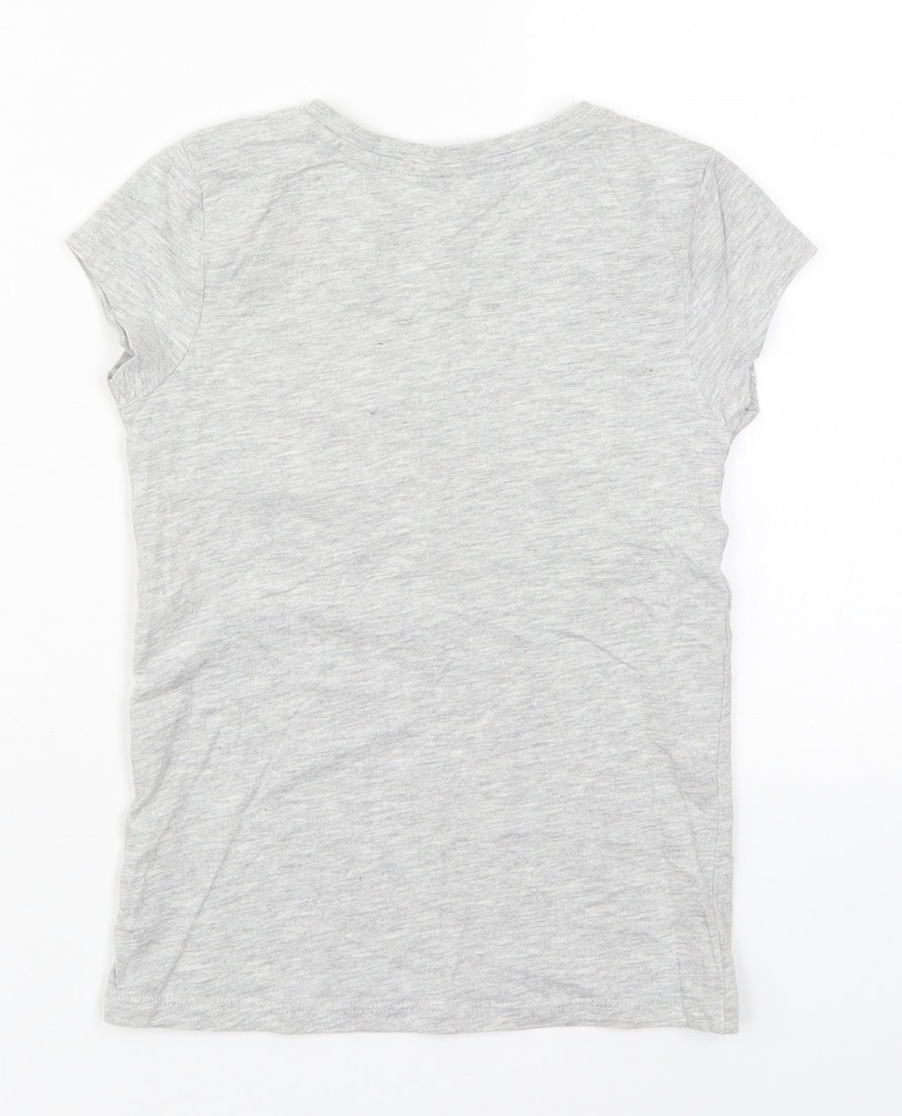 TU Girls Grey  Cotton Basic T-Shirt Size 8 Years Crew Neck Pullover - Hearts