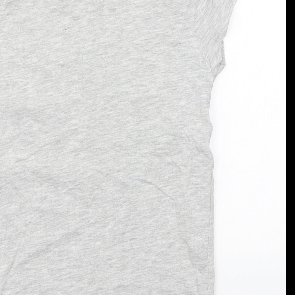 TU Girls Grey  Cotton Basic T-Shirt Size 8 Years Crew Neck Pullover - Hearts
