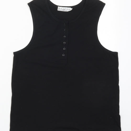 Betty Barclay Womens Black  Cotton Basic Tank Size 14 Round Neck