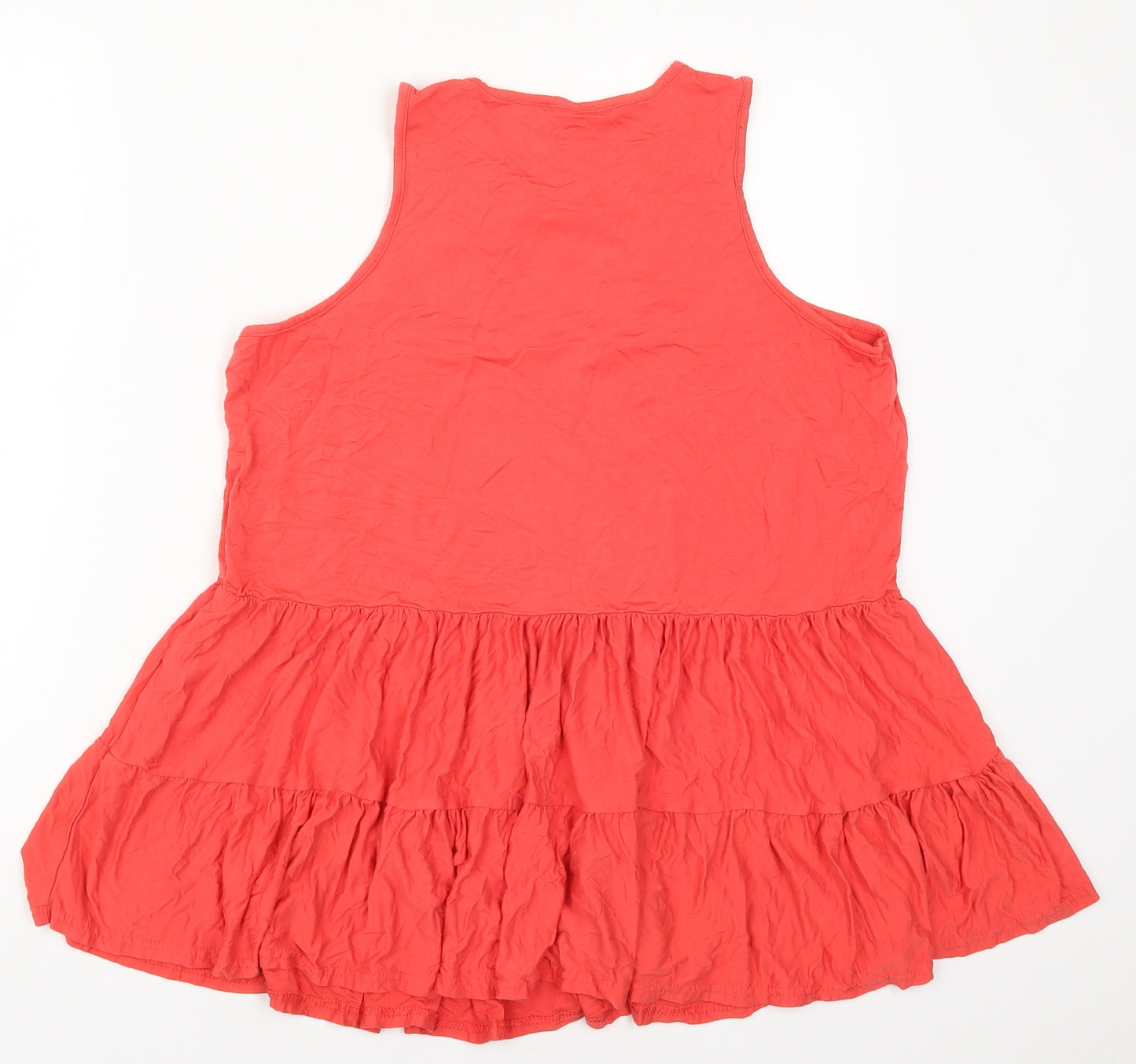 George Womens Red  Viscose Basic Tank Size 14 Round Neck