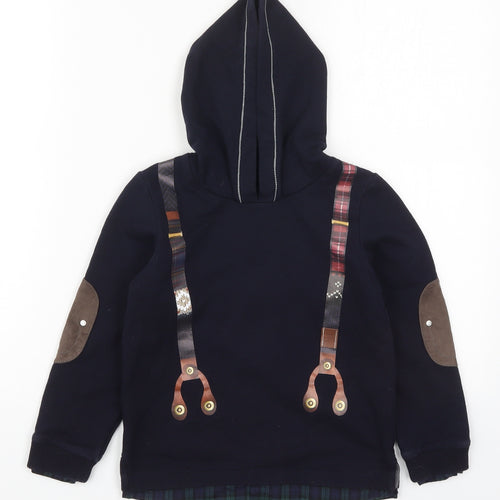 Lapin House Boys Blue  Cotton Pullover Hoodie Size 5 Years  Pullover - Suspender Graphic