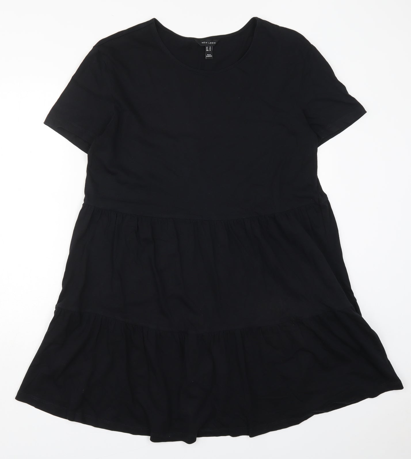 New Look Womens Black  Cotton Trapeze & Swing  Size 14  Crew Neck Pullover