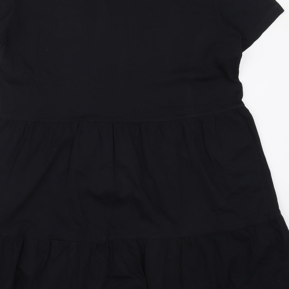New Look Womens Black  Cotton Trapeze & Swing  Size 14  Crew Neck Pullover