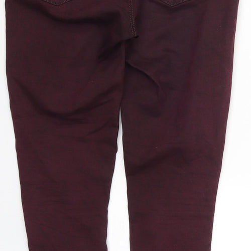 Topshop Womens Purple  Cotton Skinny Jeans Size 28 in L27 in Regular Button