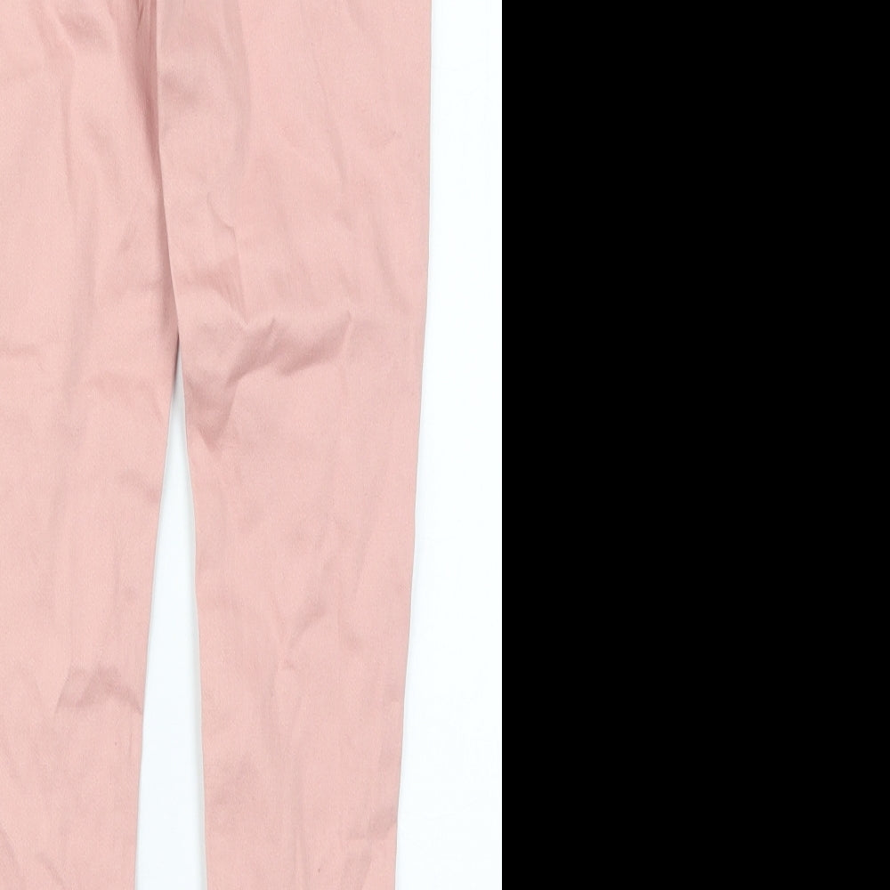 Denim Co Girls Pink  Cotton Skinny Jeans Size 10-11 Years  Regular Button - Distressed Look