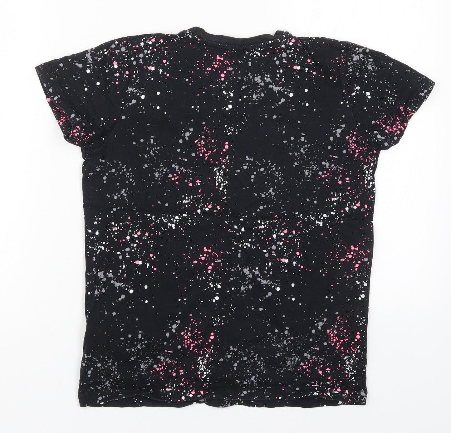 Primark Boys Multicoloured  Cotton Basic T-Shirt Size 9-10 Years Crew Neck Pullover - Paint Splat