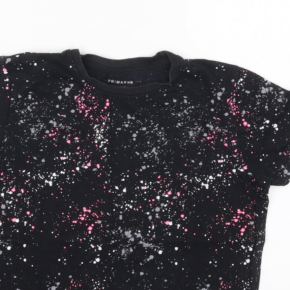 Primark Boys Multicoloured  Cotton Basic T-Shirt Size 9-10 Years Crew Neck Pullover - Paint Splat