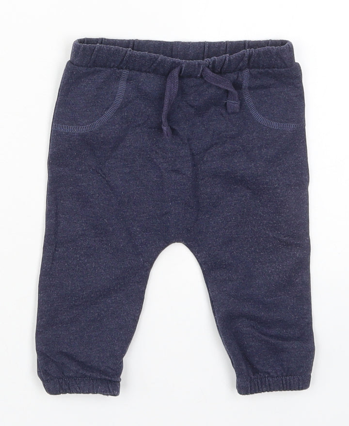 TU Boys Blue  Cotton Snow Pants Trousers Size 6-9 Months  Drawstring