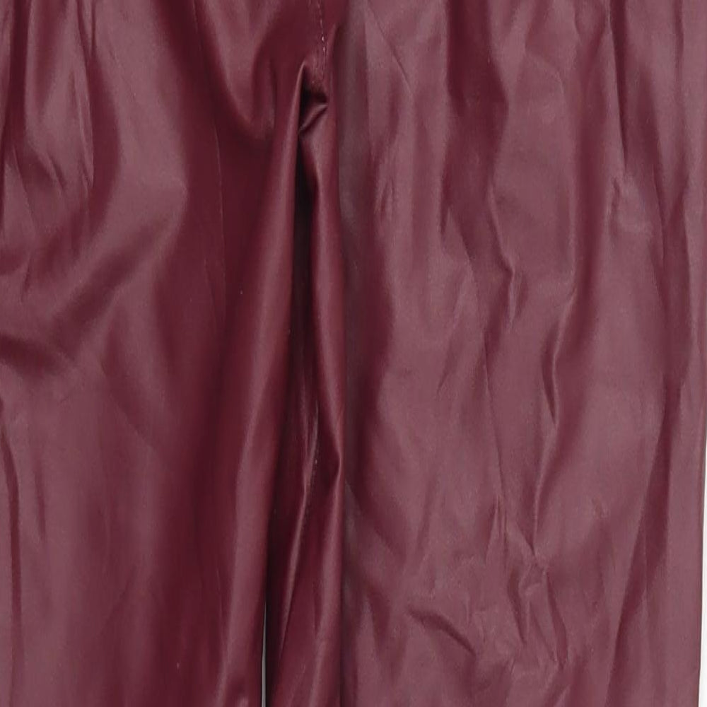 Preworn Womens Red  Polyurethane Carrot Leggings Size L L27 in   - Burgundy