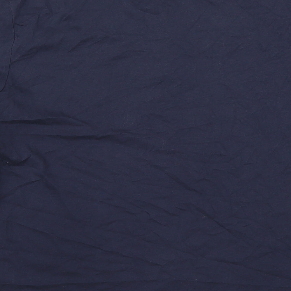 George Mens Blue  Cotton  T-Shirt Size M Henley