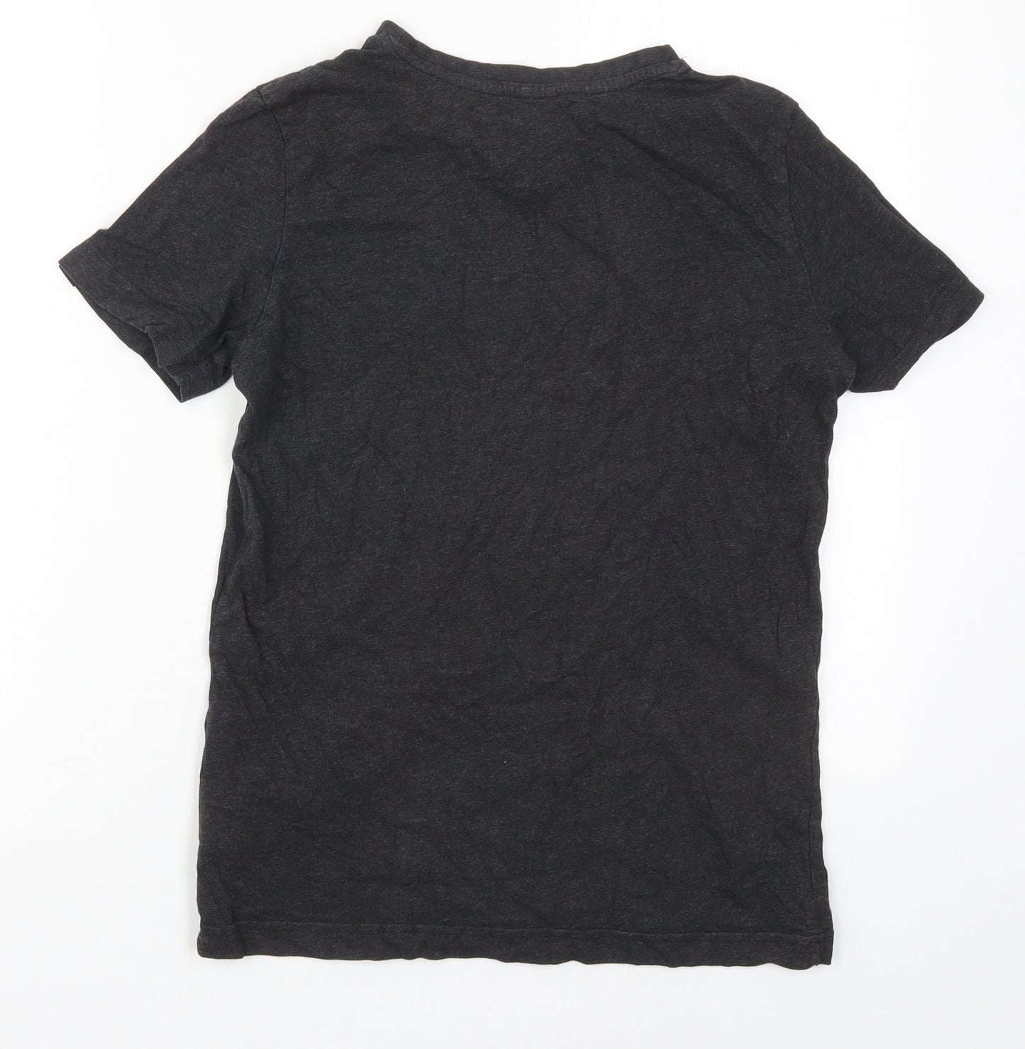 PUMA Boys Grey  Cotton Basic T-Shirt Size 13-14 Years Crew Neck Pullover