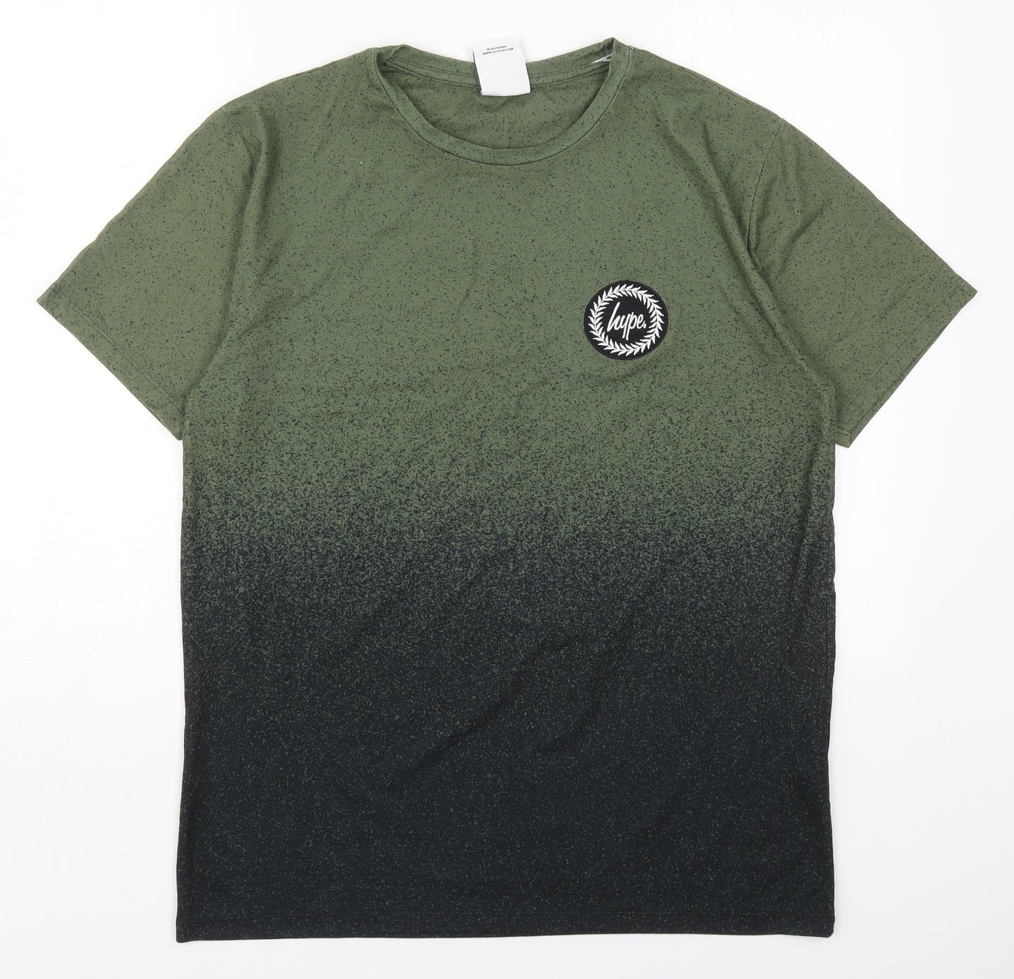 Just Hype Mens Green  Polyester  T-Shirt Size L Crew Neck