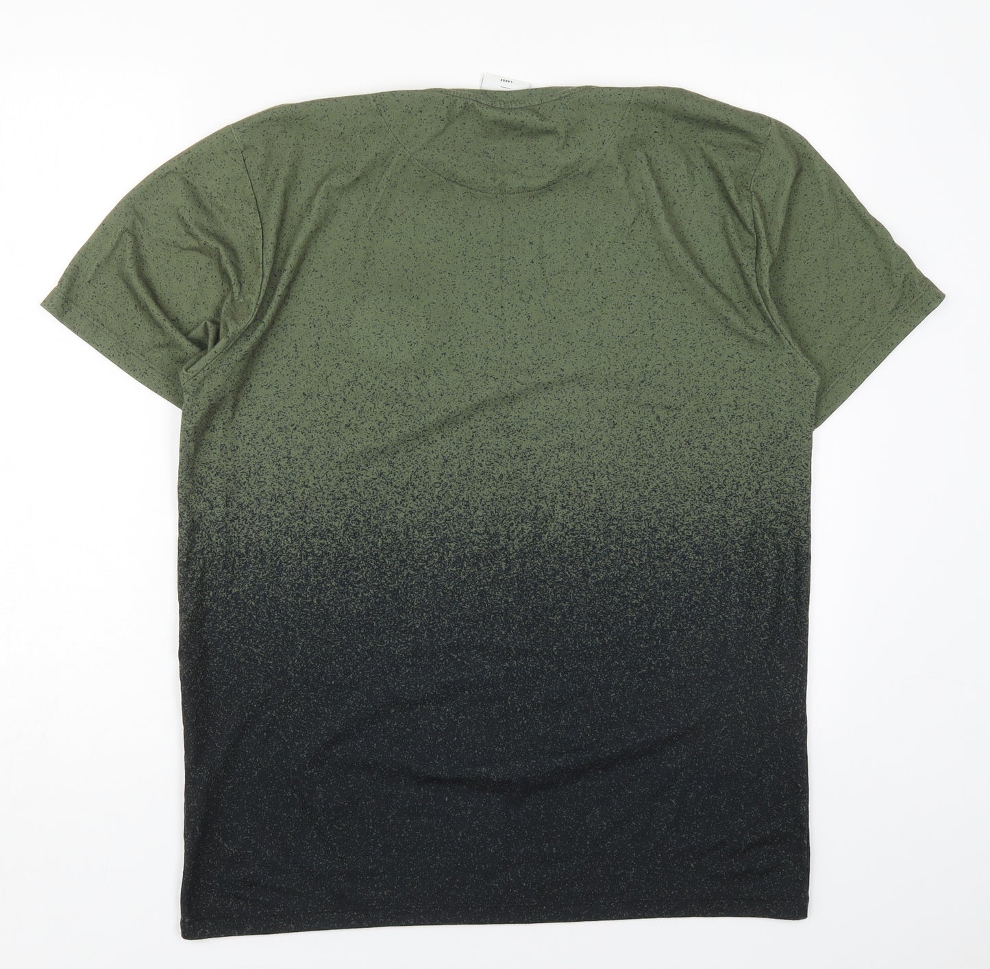 Just Hype Mens Green  Polyester  T-Shirt Size L Crew Neck
